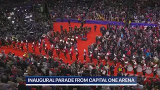 FULL PARADE Trumps inaugural parade from Capital One Arena [upl. by Mosra]