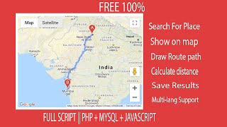 draw route between two locations in google map  FULL SCRIPT [upl. by Gasparo602]