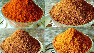 4 types easy Chutney powder recipe  Chutney pudi  ಚಟ್ನಿ ಪುಡಿಗಳು  North Karnataka Special [upl. by Swanhildas]