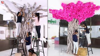 Tree making  with pink leaf tree making diy leaf pink [upl. by Wandis]