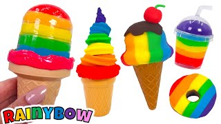 Creating Rainbow Ice Creams with Play Doh [upl. by Cash684]