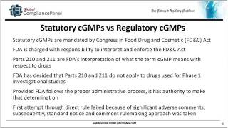 FDAs current thinking on cGMP compliance for Phase I Investigational Drug and Biologic products [upl. by Ennoira95]