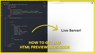 Get live HTML Preview in VS Code Live Server Tutorial [upl. by Cart]