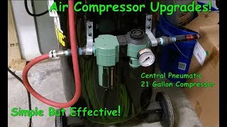 Simple ModsAddons to Central Pneumatic 21Gallon Compressor [upl. by Ahsemrak]