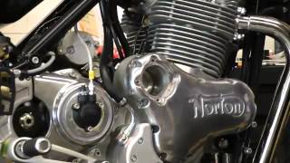 Norton Commando 961 oil change process [upl. by Kcinimod514]