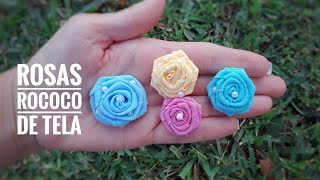 Como hacer Rosas de Tela fáciles y rápidas Flor Rococo [upl. by Ennylhsa]