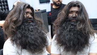 10 YEARS BEARD Homeless Man Insane Transformation [upl. by Aztiley]