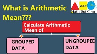 Arithmetic Mean of Grouped and Ungrouped Data  Math Dot Com [upl. by Lesiram558]