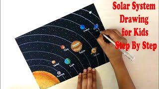 How to Draw Solar System for Kids Step By Step [upl. by Schreibman]