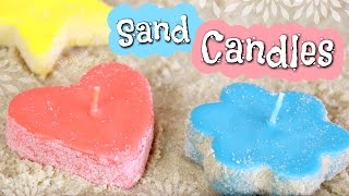 DIY SAND CANDLES  Make Candle Molds with Sand  How To  SoCraftastic [upl. by Akkina186]