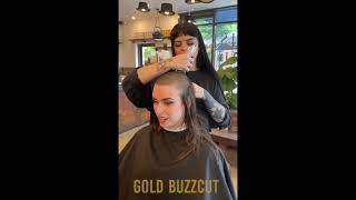 Woman Headshave Gold Buzzcut 12 [upl. by Marline]