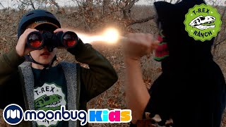 Dinomaster Mystery Adventure In California  TRex Kids Show  MOONBUG Kids Superheroes [upl. by Kenison]