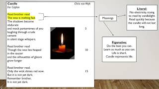 Grade 10 English HL Poem Candle 20200526 [upl. by Jordans]