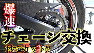 【CBR1000RRR】秘密の道具を使って爆速チェーン交換してみた！ [upl. by Aluap582]