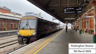 Trains at Nottingham Station 07032024 [upl. by Eeuqram]