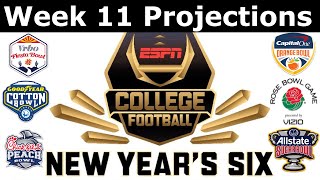 College Football 2023 New Year Six Bowl Projections Week 11 [upl. by Nwahsav464]