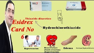 Esidrex Hydrochlorothiazide  اسيدريكس لعلاج الضغط والقلب  Drug card [upl. by Ater]