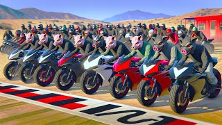 GTA 5 GARE 🐷 LA MIGLIORE GARA CON MOTO VOLANTI MULTI VEICOLO [upl. by Ardnaskela]