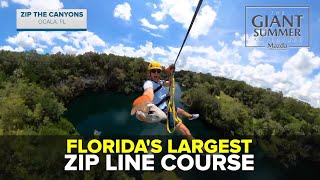 Floridas largest zip line course Zip the Canyons  Giant Summer Adventure [upl. by Domel693]