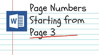 Page numbers starting from a specific page in Word 2019 [upl. by Smoot29]