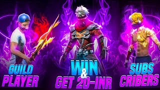 🛑 GUILD PLAYERS VS SUBSCRIBERS 4V4 WIN TO GET 20 INR 🔥 [upl. by Yebot]