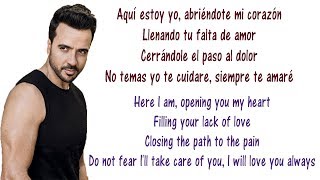 Luis Fonsi  Aqui Estoy Yo Lyrics English and Spanish  ft Aleks Syntek Noel Schajris David Bisbal [upl. by Chrisman674]