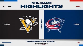 NHL Highlights  Penguins vs Blue Jackets  November 15 2024 [upl. by Rogerg]