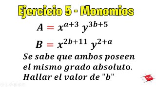 Ejercicio 5  MONOMIOS [upl. by Leahcin]