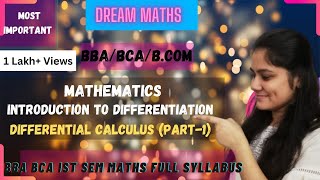 Introduction to differentiationhow to find derivativesBBA Maths BCA MathsBCOM Maths [upl. by Ahseryt]