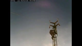 VAWT  Darrieus wind turbine  slow wind  manual start [upl. by Ardell65]