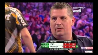 Darts WM 2016 Finale ANDERSON vs LEWIS Part 2 Deutscher Kommentar [upl. by Adelaide]