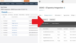 Demo eTapestry MailChimp Integration [upl. by Harneen]