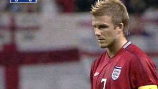 David Beckham goal against Argentina world cup 2002 [upl. by Rialcnis]