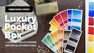 Rembrandt Luxury Pocket Box Watercolor Review plus How To Swatch Watercolors [upl. by Ostap148]