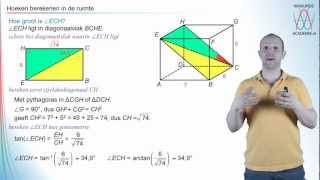 Goniometrie  hoeken berekenen in de ruimte  WiskundeAcademie [upl. by Imarej]