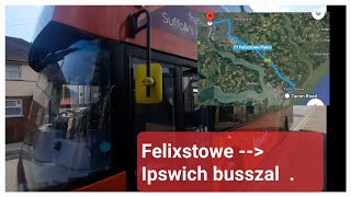 Felixstoweból  anglia  Ipswichbe a 77  es busszal [upl. by Hanahs]