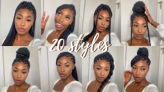 20 WAYS TO STYLE KNOTLESS BOX BRAIDS EASY Tosin Tee [upl. by Attelliw]