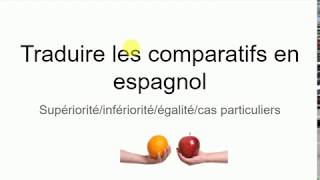 Les comparatifs en espagnol [upl. by Stav187]