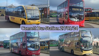 Buses at Consett Bus Station  270124 [upl. by Loise294]