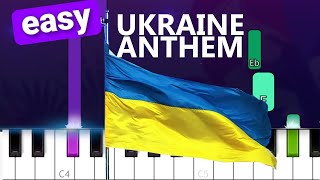 Ukraine National Anthem EASY PIANO TUTORIAL [upl. by Hobart]