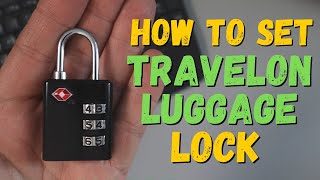 How To Set Luggage Lock  Travelon 3Dial TSA Approved Travel Lock [upl. by Ettennal531]