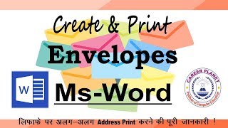 How to Print Envelope in Word using Mail Merge Learn Microsoft Word in Hindi [upl. by Llertnek]