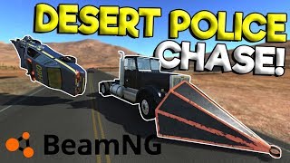 DESERT HIGHWAY POLICE CHASES amp CRASHES  BeamNG Gameplay amp Crashes  Cop Escape [upl. by Hayashi]