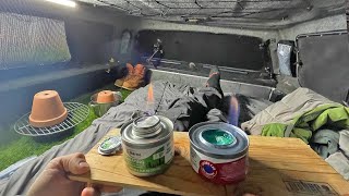 Truck Camping in 17 Degrees Using Sterno Cans for Heat [upl. by Curzon]