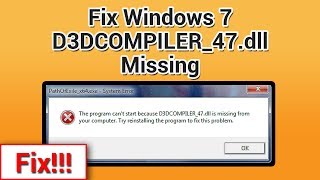 How to Fix d3dcompiler47dll free in Windows 7 without any software  D3DCompiler47dll Fix [upl. by Lanni550]