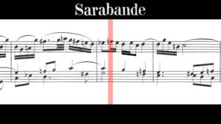 BWV 813 French Suite No2 in C Minor Scrolling [upl. by Enirrok]