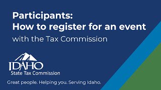 Participants How to register for an event sellers permit with the Idaho State Tax Commission [upl. by Amzaj366]