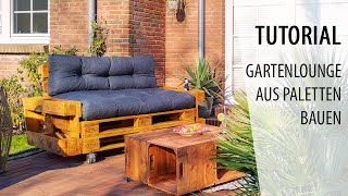 Gartenlounge aus Paletten selber bauen  Tutorial  WAGNER [upl. by Ruyam]