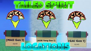 CODE ALL NEW Tailed Spirit Spawn Locations Shindo Life RellGames Roblox [upl. by Albion]