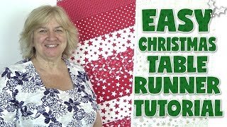 QUILT AS YOU GO Christmas Table Runner Tutorial No Binding [upl. by Aubrette928]